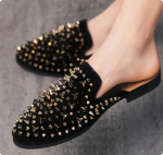 Uued Meeste Pooltossud Hip Hop Punk Neetidega Kivist Kingad Slip-On Vabaaja Kingad Mokassiinid Hingavad Loferid Zapatos Hombre 38
