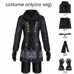 9s Cosplay kost&uuml;&uuml;m Yorha 2b Must &uuml;htne koos silmalapi ja kinnastega Halloweeni, Anime, Comic Con jaoks 9s Riietus XS