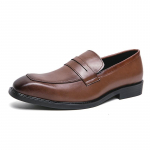 Ehtne Nahk Meeste Terava Ninaga Mokassiinid Kevad Retro Slip-On Kingad Pehme Polsterdatud Sisetald Libisemisvastane Tald &Auml;ri-Vabaaja Jalatsid 38 pruun