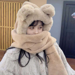 Naiste ja laste talvine pl&uuml;&uuml;sist 3-in-1 m&uuml;tsi, salli ja kinnaste komplekt - kunstk&uuml;&uuml;liku karusnahk, k&uuml;lmakindel, soe, tuulekindel, mitmek&uuml;lgne.