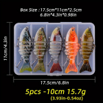 5tk uppuv vooblerite komplekt Crankbaits p&uuml;&uuml;gikomplekt kunstliku s&ouml;&ouml;daga k&otilde;va peibutis ujumishaugi voblerid bassip&uuml;&uuml;gitarvete jaoks 10CM