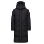 Unisex Talvine Sulejope Kapuutsiga Soe Puhvjakk Meestele Naistele Mood Must Paks Parka &Uuml;leriie 2XL must