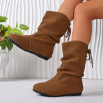 S&uuml;gis/Talv Uus Mood Retro Mitmek&uuml;lgne K&otilde;rgendatud Suede L&auml;&auml;ne Kitsas Voldi Plus Fliis Karusnahk Saapad 36 brown