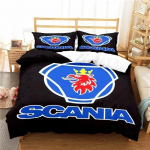 Scania Veoki Logo Voodipesukomplekt Poisid T&uuml;drukud &Uuml;hekohaline Kuninganna Suurus Tekikott Padjap&uuml;&uuml;r Voodi Lapsed T&auml;iskasvanud Mood Kodutekstiil 70x133cm 2pcs