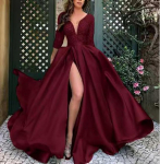 Euroopa ja Ameerika Suurused Seksikas Pikk &Otilde;htukleit Kuumtr&uuml;kiga - Suurelt Laia Kujundusega Kleit L vaarika