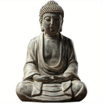 Meditatiivne Buddha kuju kodu kaunistamiseks, istub mediteerivas asendis, peen aiakaunistus, kodu kaunistamise tarvikud