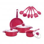 Yousheng 13-osaline k&ouml;&ouml;gitarvikute komplekt, mittekleepuvad malmpotid ja pannid mugavate k&auml;epidemetega, l&auml;bipaistvad klauskaaned, suure mahutavusega keedun&otilde;ud koduseks kasutamiseks