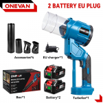 ONEVAN 2in1 Harjadeta Elektriline &Otilde;hupuhur 35000 RPM Turbo Puhurventilaator K&auml;eshoitav Lehtede ja Tolmu Puhumise T&ouml;&ouml;riist Makita 18V Aku Pin-ile 2 Battery Set