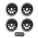 4-pakk rulluisu rattaid 90/100/110mm rulluisu asendusrattaid laagritega siseruumides 10cm must valge v&auml;rv