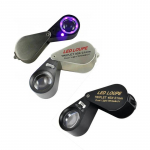 Tasku Minisuuruses 10X 20X 30X 40X Metallist Juveliiri Luup LED UV Valgusega Ehtekunsti Templid Teemant Luup 21mm Kolmik Optiline L&auml;&auml;tse 10X