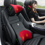 Auto kaelamassaažipadi nimmetugi padi autoistmele reisimine l&otilde;&otilde;gastus pea v&ouml;&ouml;toaaluse tugi m&auml;luvahust auto peatugi selg Massage-Black-Pillow gray