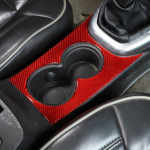 Red Carbon fiber Center Cup Holder Panel Trim Sticker For Hummer H3 2005-09