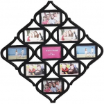 MKUN 4x6 Wall Photo Frame Collage - Diamond shaped Wall Hanging Picture Frame Collage, 9- Opening (Black) must