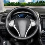 Car Steering Wheel Cover Anti slip Black Leather For Nissan Teana Altima X-Trail Qashqai Car Interior Car Accessories Beige Thread