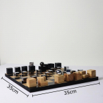 Naturaalsest Puidust Malim&auml;ngud Geomeetrilised K&auml;sit&ouml;&ouml;d Puidust Malilaud Malenupud Geomeetrilised Kunstiteosed Kaunistused Moodsad Vabaaja Malim&auml;ngud