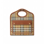 Burberry Classic Check Patchwork Puuvillane Ja Nahast Minirinnakott Naiste K&auml;ekotid Khaki 80661661 Basic Set (Bag+Dust Bag)