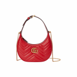 Gucci Marmont Double G logo tepitud ketiga nahast poolkuu kott naiste k&auml;ekotid Punane 699514-DTDHT-6832 Gift Set(Basic Set+Box+Shopping Bag)