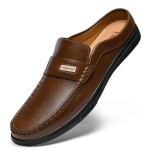 Meeste Mules Slip-On Mokassiinid Poolkingad Meestele Nahast Slipperid Tagant Lahtised Madalad Suvised Vabaaja Suurused 48 49 50 47 black