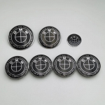 7 tk BMW embleemi komplekt 82 mm 74 mm 45 mm 56 mm 68 mm Auto esiosa kapoti logo Tagumine pagasiruumi m&auml;rk Velgede keskkatted Rooliratta kleebis 82 74 56x4 45