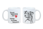 Danish Swedish Farmdog - cup with a dog, personalized cup with a print, a classic gift for everyone from the Art-Dog brand valge