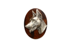 Dobermann, Doberman Pinscher, Dobie III - Dog show brooch, starter number clip, dog pin by Art-Dog pruun