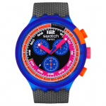 SWATCH NEON Kvartsliikumine 30m Veekindlus Unisex K&auml;ekell 47mm Must T&auml;hik SB06N102 Black Dial