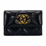 Chanel 19 koti logo tepitud lambanahast kaardihoidja Naiste kotid Must AP1790-B04852-94305 Box(Basic Set+Box)