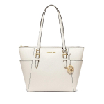 Michael Kors MK Charlotte Kirjalogo Ripats &Uuml;hev&auml;rviline Nahast T&otilde;mblukuga K&auml;e- ja &Otilde;lakott Suur Naiste T&otilde;mblukuga Kott Kreemikas 35T0GCFT7L-289 Basic Set (Bag+Dust Bag)