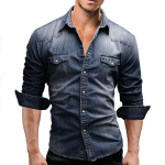 Meeste distressed Denim s&auml;rk Juhuslik pestud Slim Fit kaubois&auml;rk M