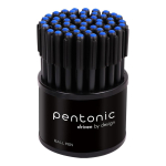 Pentonic 0.7mm kuulikuga pastapliiats Tassipakend 1 tk X 50 tk | Sinine tint, Must korpus | Sile kirjutamine kontorisse, kooli ja koju black