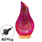 Loominguline 3D klaasist puidus&uuml;&uuml;tega ultraheli jaheda udu niisutaja koduseks kasutamiseks 7 v&auml;rvi &ouml;&ouml;lambi ja eeterlike &otilde;lide difuusoriga vaasi kujul Gray UK