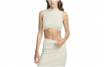 Nike W Nsw Chill Knit Mock Neck Ribbed Cropped Tank 'BROWN' FN3678-104 M mahagon/t&ouml;&ouml;materjali v&auml;rv