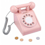 Laste puust sihverplaadiga telefonim&auml;nguasi Simulatsioonimaja telefon Retro p&ouml;&ouml;rlev sihverplaadiga telefonim&auml;nguasi nelja simulatsioonim&uuml;ndiga must