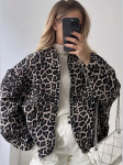 Mood Vanaaegne Lukuga Pikkade Varrukatega Lahtine Jakk Naised Retro &Uuml;mar Kaelus K&otilde;rge T&auml;nav Vabaaja Mantel Uus Disain Leopard Naiste S&uuml;gis &Uuml;leriided S pruun