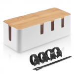 Kaablid Juhtmestik Puidus&uuml;&uuml;ga Pikendusjuhtme Hoidla Ohutus Kaablihoidlaga Siseosa V&auml;ike Eseme Lauapind 30 x 12 x cm Karbik, Hoidla, Viimistlus, Korpus, Tolmukindel, valge