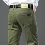 Meeste br&auml;nd Kvaliteetsed teksad Mood vabaaja klassikaline stiil Slim Fit p&uuml;ksid Meeste br&auml;nd Advanced Stretch sirged p&uuml;ksid, suur suurus 31 armee roheline v&auml;rv