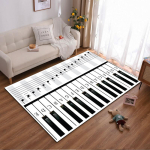 Klaveriklahvid Muusikateemaline Ala-vaip Sobib kasutamiseks libisemisvastase m&auml;ngumatina elutoa ja magamistoa diivanite juures 100x120cm( 39x47in ) gray