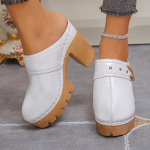 Naiste Paksude K&otilde;rgete Kontsadega Mules-Slippers &Uuml;hev&auml;rvilised Baotou Rooma Slipper Platvormiga Slip-on Kingad 34EU/CN35 beež