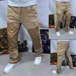Vintage Meeste Džinsid Kulunud Vibe Kellp&uuml;ksid Puhas L&otilde;ige Puidut&ouml;&ouml; T&ouml;&ouml;riided Denim P&uuml;ksid V&auml;likaubanduse jaoks 3XL gray
