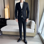 &Uuml;likond Meeste tippklassi &uuml;likond Slim Fit vabaaja hele k&uuml;pses stiilis kaheosaline komplekt v&auml;ike &uuml;likonna jope L
