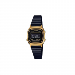 Casio YOUTH seeria-metallist v&auml;ikesed ruudud, moodne retro trendikas vedelkristallkuvar kuldne plaat, veekindel, kvartsmehhanism, LA670WEGB-1B must