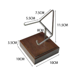 Metallist K&auml;e Display Stand Kristall Mineraal Kivi Korall Fossiilid Ahhaat Display Hoidja Alus Fotograafia Rekvisiidid Kodu Kontori Laua Kaunistus black