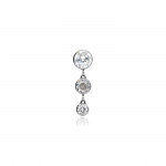 Titaanist Kruvikork 3 Valge Tsirkooniga - H&otilde;bedane - Tna-191 1,6 Mm