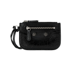 Balenciaga Le Cagole Kulumisj&auml;lgedega H&otilde;bedased Detailid Lambanahast Rahakott Naiste Rahakott Must 7767691VG9Y1000 Basic Set (Bag+Dust Bag)