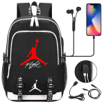 Moodne Populaarne Trapetsi Kujuline Pulli Pea Prindiga Teismelise &Otilde;pilase USB Koolikott Meeste Ja Naiste Vabaaja Seljakott Backpack black