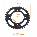 Mootorratas 428 37 Hamba 37T 48/52/58/76MM Tagumine Ketthammasratas 428-37T ATV Quad Pit Dirt Bike Buggy Go Kart Tarvikutele