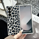 K&otilde;rgekvaliteediline Luksuslik H&otilde;bedase &Auml;&auml;risega Leopardimustriga Telefoni&uuml;mbris Samsung Galaxy Z Fold 7 6 5 4 3 jaoks Sile Nahast P&otilde;rutuskindel Kaitsev &Uuml;mbris Galaxy Z Fold7