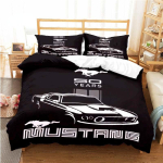 Mustangi auto mustriga tekikott voodipesu komplekt t&auml;iskasvanud poistele Voodikomplekt M&auml;ngude tekk kattekomplekt Tekikate Voodipesu komplekt AU Single(140x210cm) black