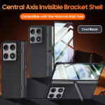Motorola Razr Foldi &uuml;mbris Luksuslik vegannahast Seisutoega Hinge Kaitsekile Tagakaas &Uuml;mbris Moto Razr Foldi Telefonile S Motorola Razr Fold must