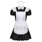 Meeste Sissy Neiu Cosplay Kost&uuml;&uuml;m Komplekt Kleit koos p&otilde;lle ja peav&otilde;ruga XL hall v&auml;rv